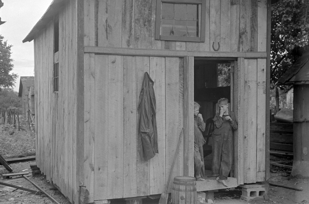 Dweller in Circleville's "Hooverville," central Ohio. 1938 Summer. (Universal History Archive/UIG via Getty Images)